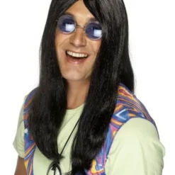 Smiffy's Zwarte 60s Hippie Pruik
