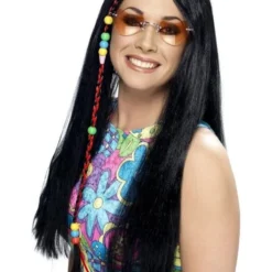 Smiffy's Hippie Zwarte Pruik
