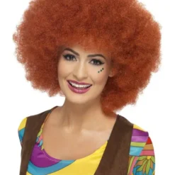 Smiffy's Bruinrood 60s Afro Pruik