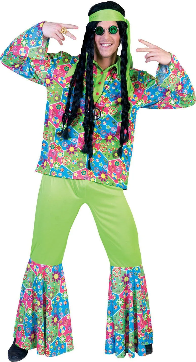 FUNNY FASHION Pruik Hippie Lennon Zwart