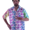 FUNNY FASHION Kleurrijk Hippie Peace Shirt Man