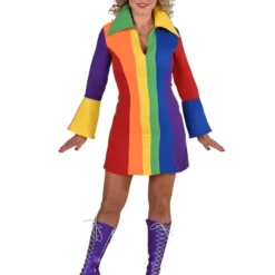Magic By Freddy's Vrolijk Regenboog Jaren 70 Stijl Vrouw Kostuum