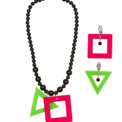 WIDMANN Eighties Ketting En Oorbellen Neon Kleur