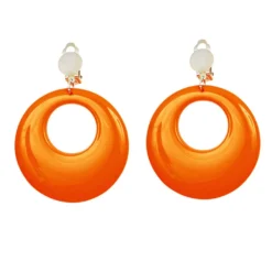 WIDMANN Flower Girl Oorringen Neon Oranje