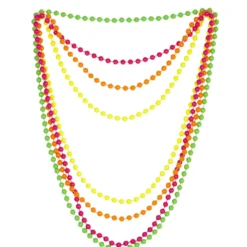 WIDMANN Kleurige Set Van 4 Parelkettingen Neonkleuren