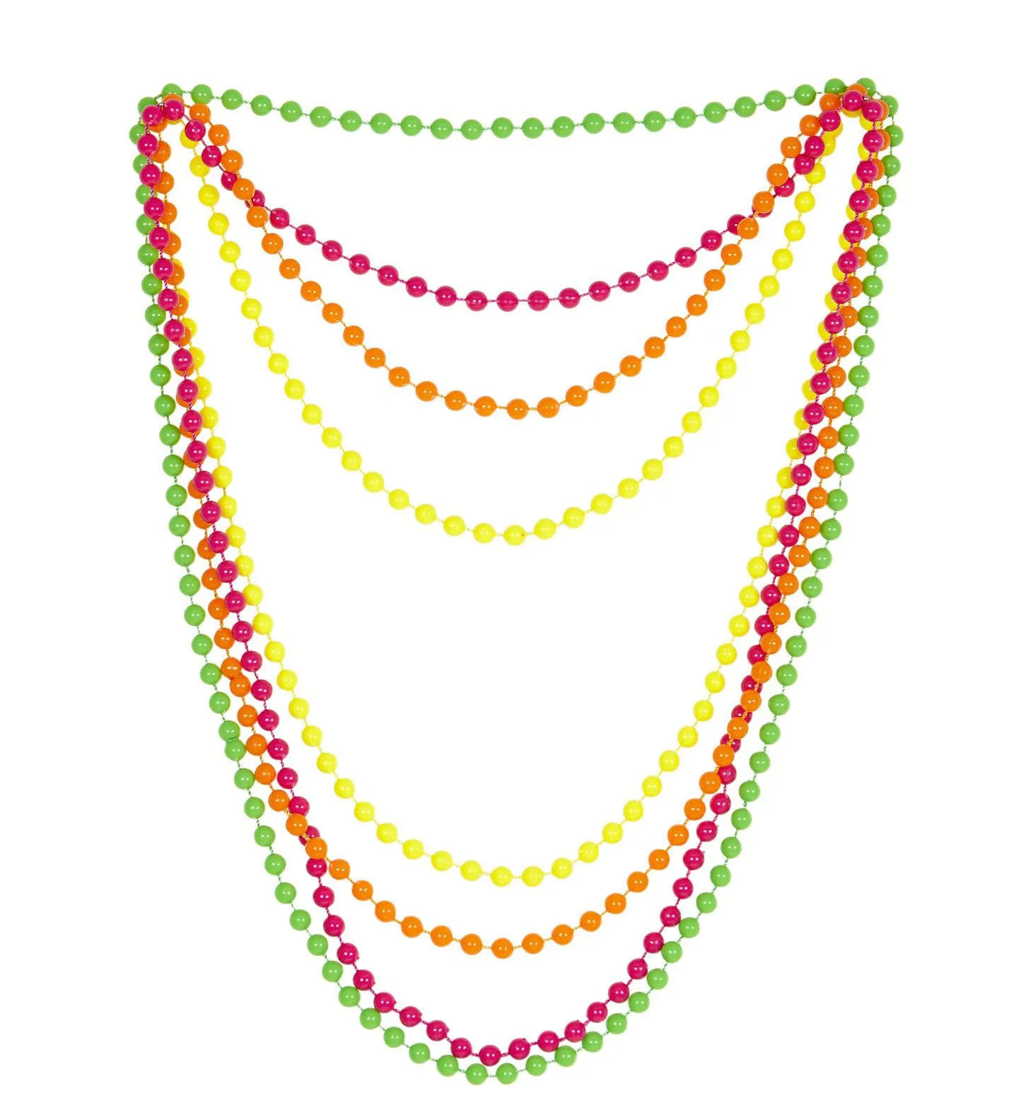 WIDMANN Kleurige Set Van 4 Parelkettingen Neonkleuren