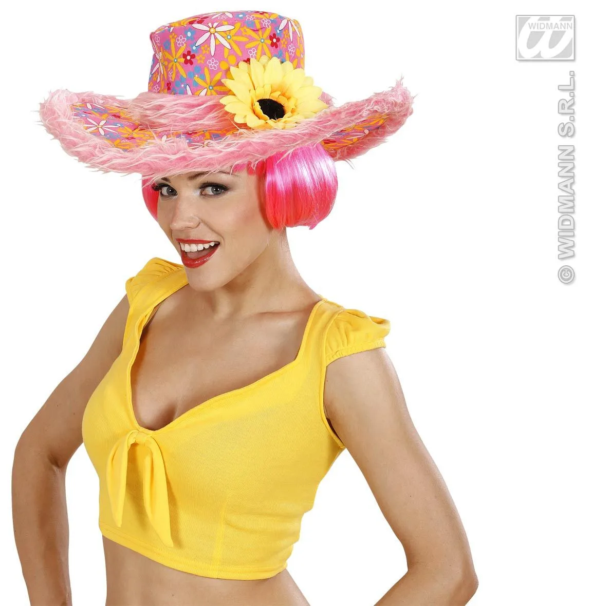 WIDMANN Hoed Ibiza Met Zonnebloem, Roze - Afbeelding 2