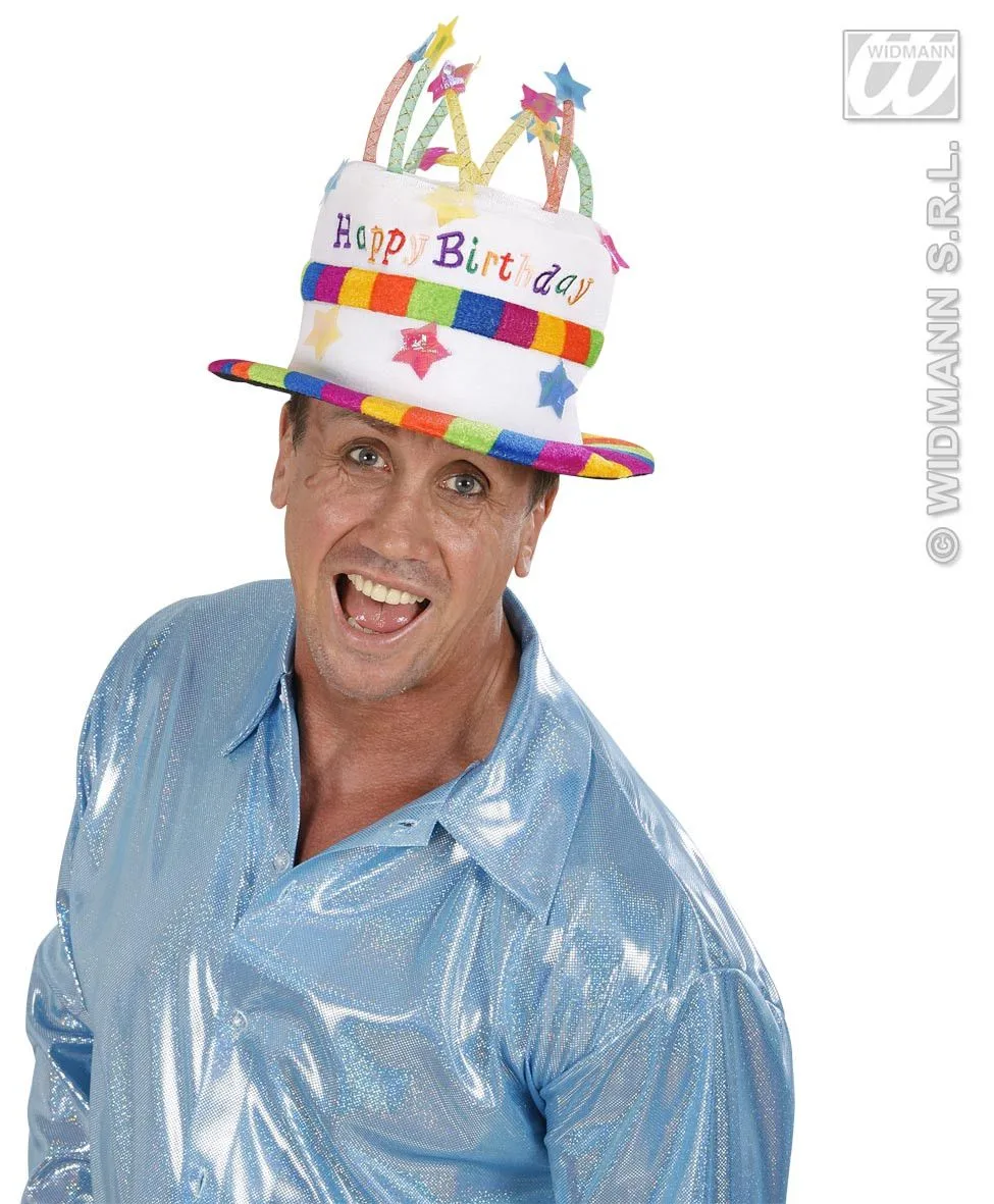 WIDMANN Fluwelen Hoed Happy Birthday - Afbeelding 4