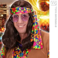 WIDMANN Pruik Hippie Lennon Bruin