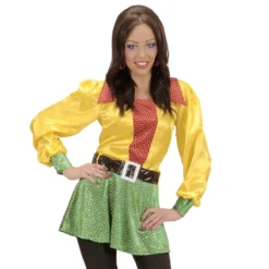 WIDMANN Shirt Pailletten Satijn 3-Kleuren Vrouw Kostuum