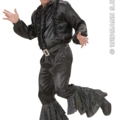 WIDMANN Zwarte Broek Fluweel Met Wit Zwarte Pailletten Man