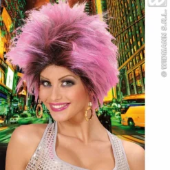 WIDMANN Pruik, Frenzy Roze / Zwart