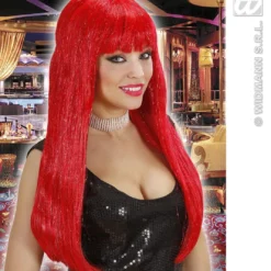 WIDMANN Pruik, Glitzy Glamourpruik, Rood