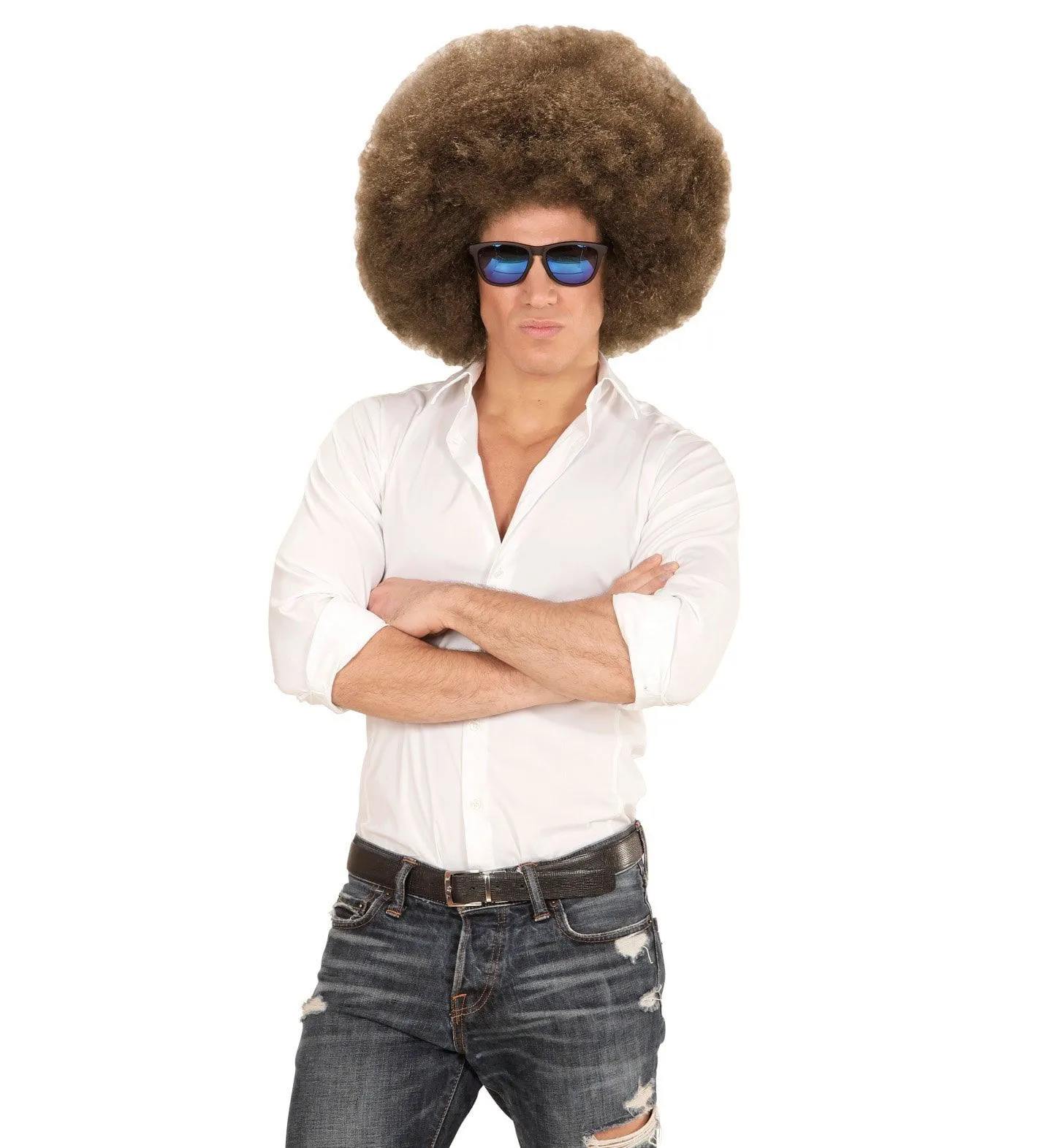 WIDMANN Soul Diva Pruik, Afro Extra Groot Bruin - Afbeelding 4