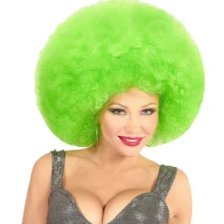 WIDMANN Soul Diva Pruik, Afro Extra Groot Groen
