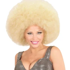 WIDMANN Soul Diva Pruik, Afro Extra Groot Blond