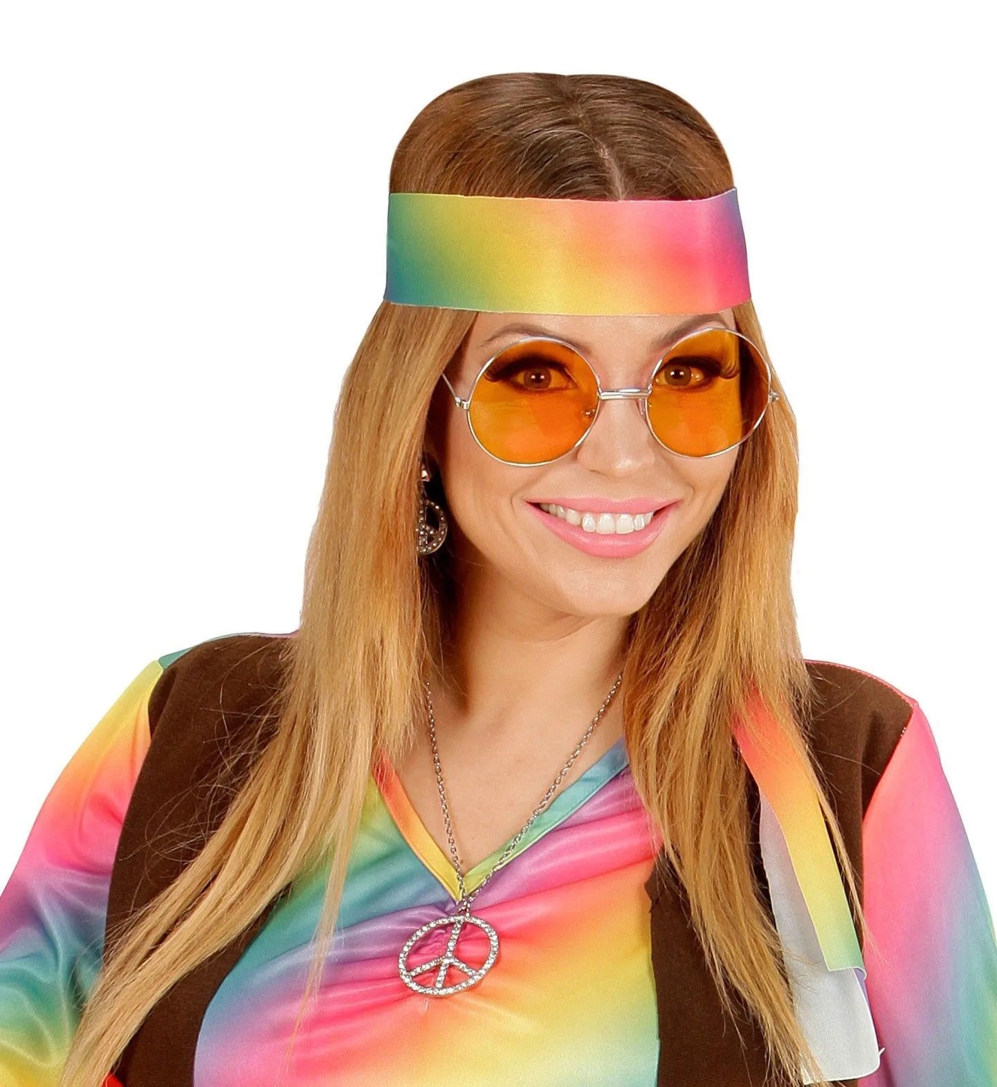 WIDMANN Freaky Bril, 70s Oranje Glas - Afbeelding 3