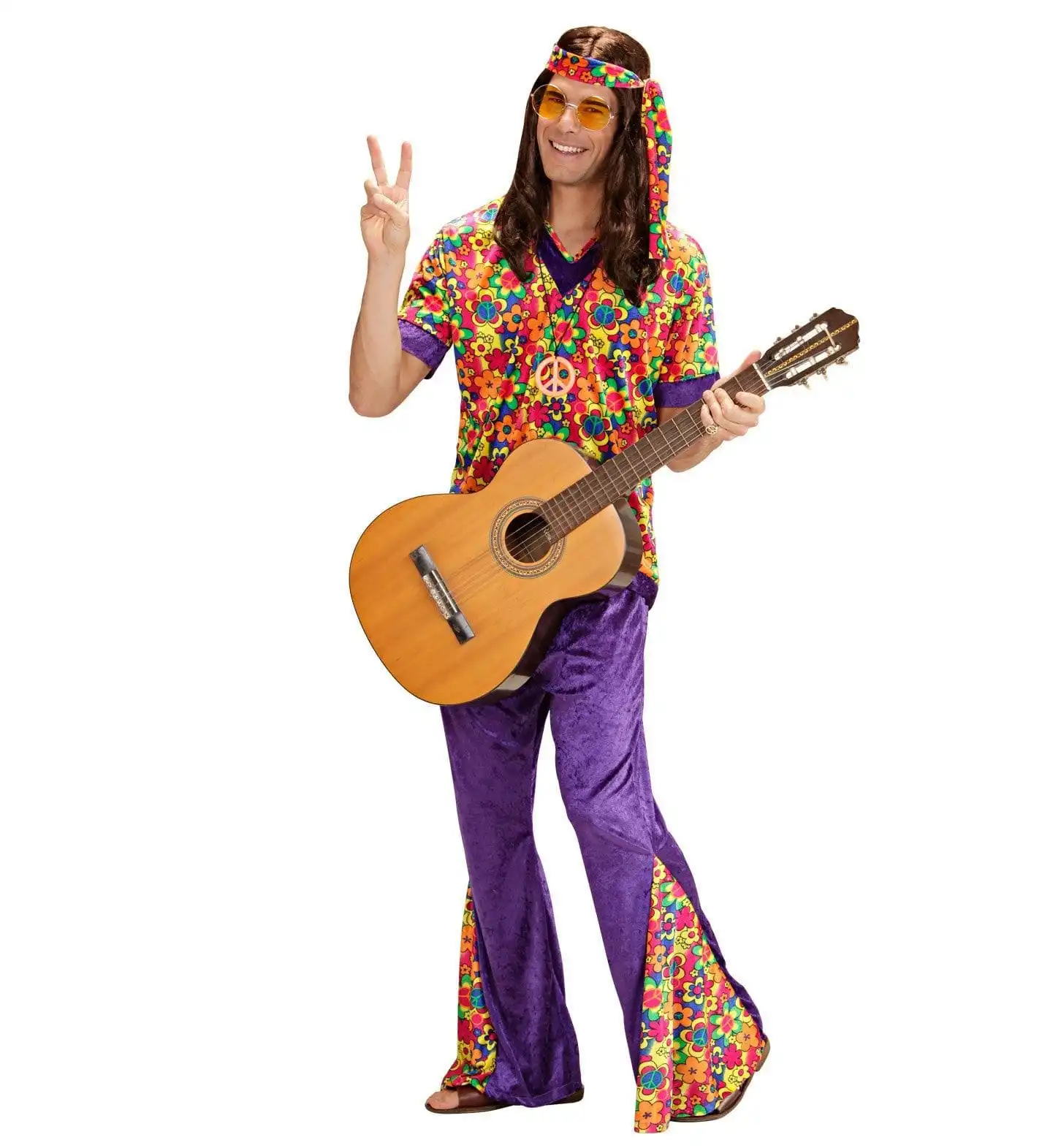 WIDMANN Freaky Bril, 70s Oranje Glas - Afbeelding 5