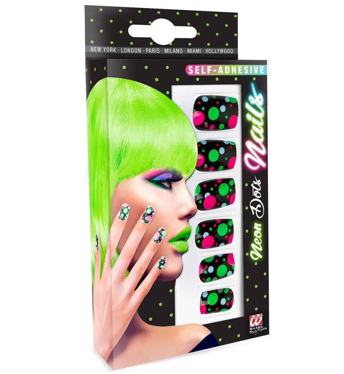 WIDMANN Bonte Nagels Bollen Neon - Afbeelding 2