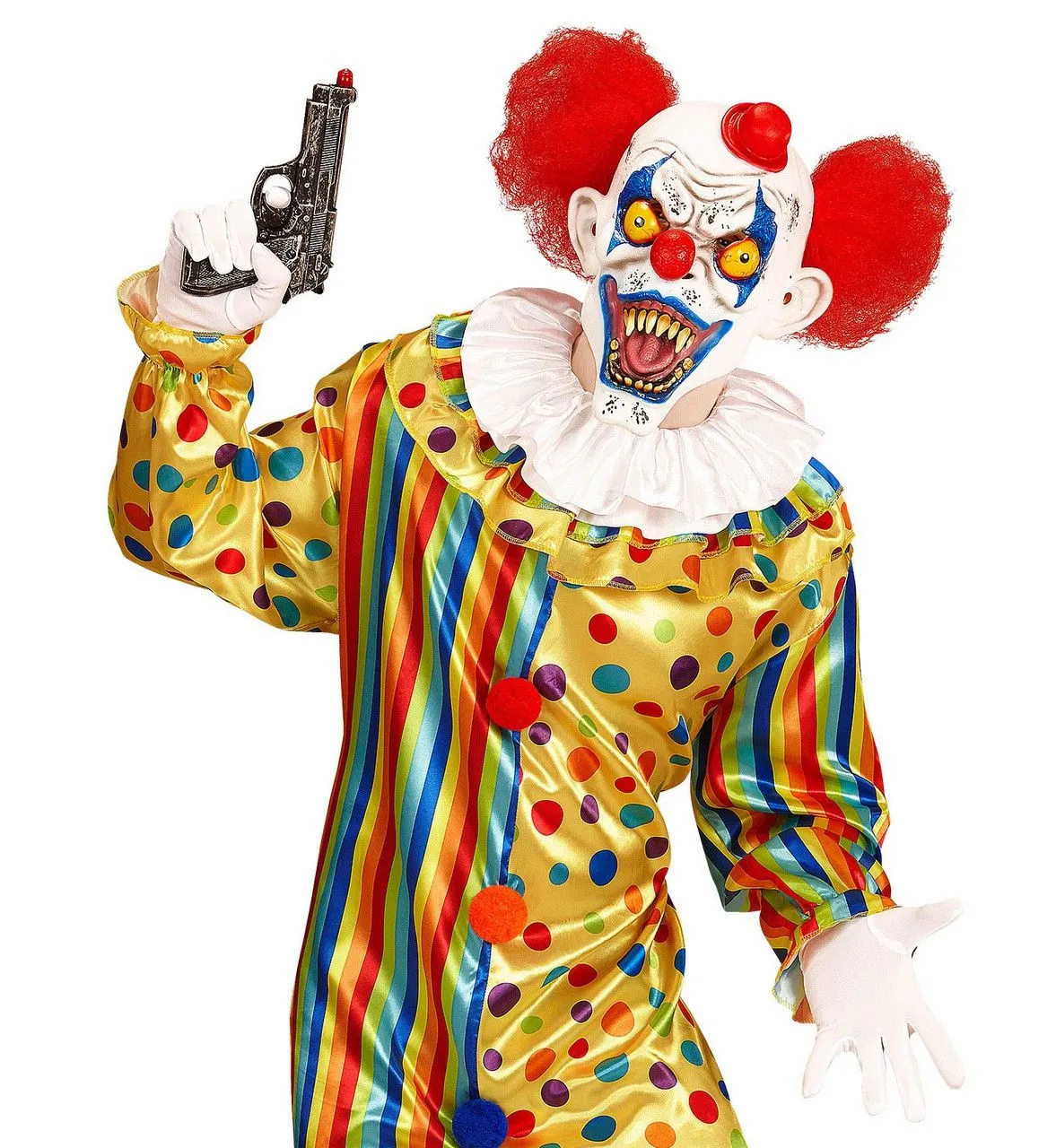 WIDMANN Masker Killer Clown Stefan Met Haar En Hoedje - Afbeelding 3