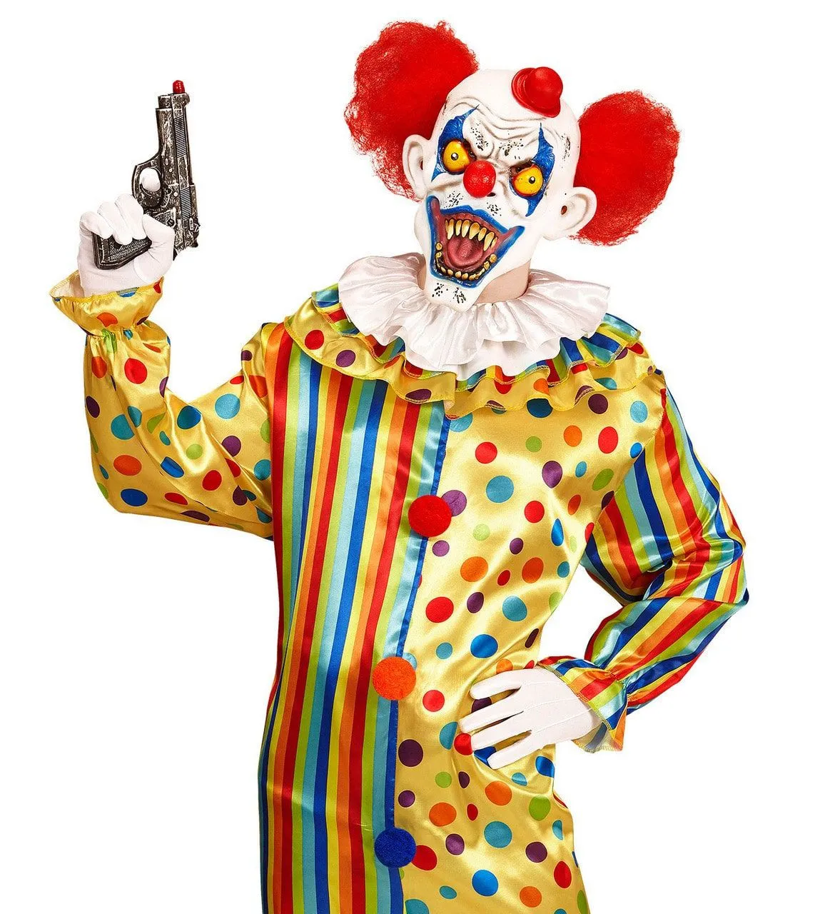 WIDMANN Masker Killer Clown Stefan Met Haar En Hoedje - Afbeelding 4