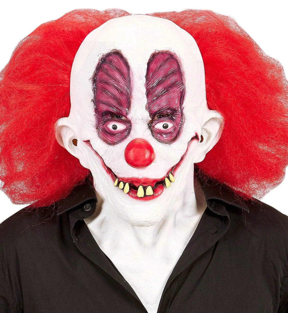 WIDMANN Masker Gekke Clown Slechte Gebit Met Haar Inclusief Nek