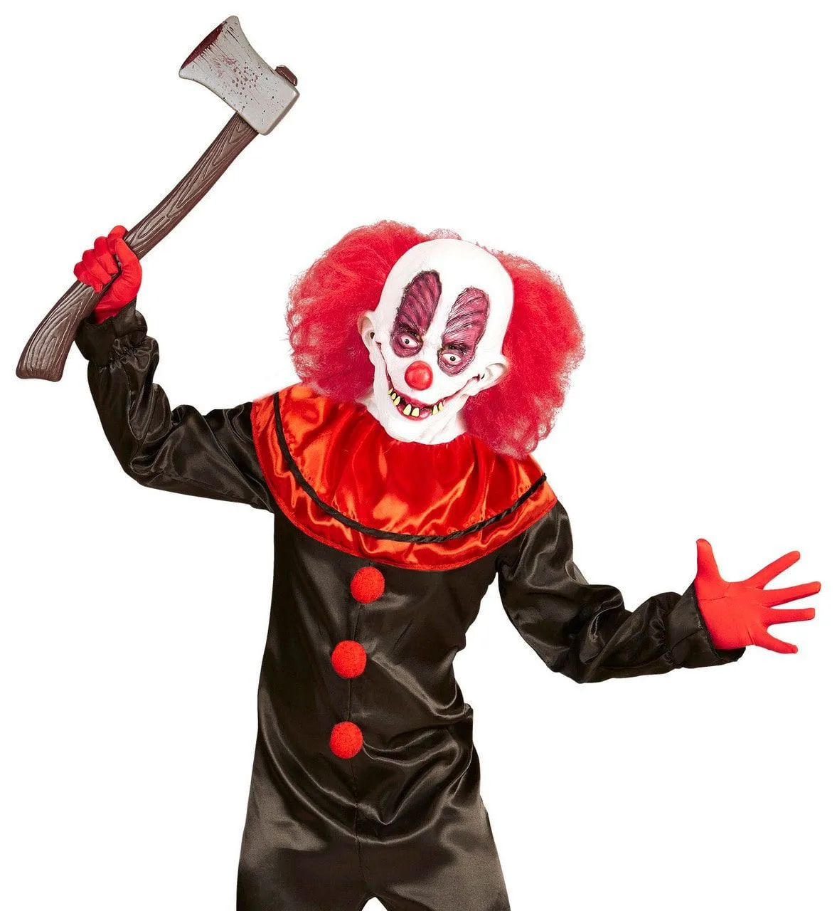 WIDMANN Masker Gekke Clown Slechte Gebit Met Haar Inclusief Nek - Afbeelding 3