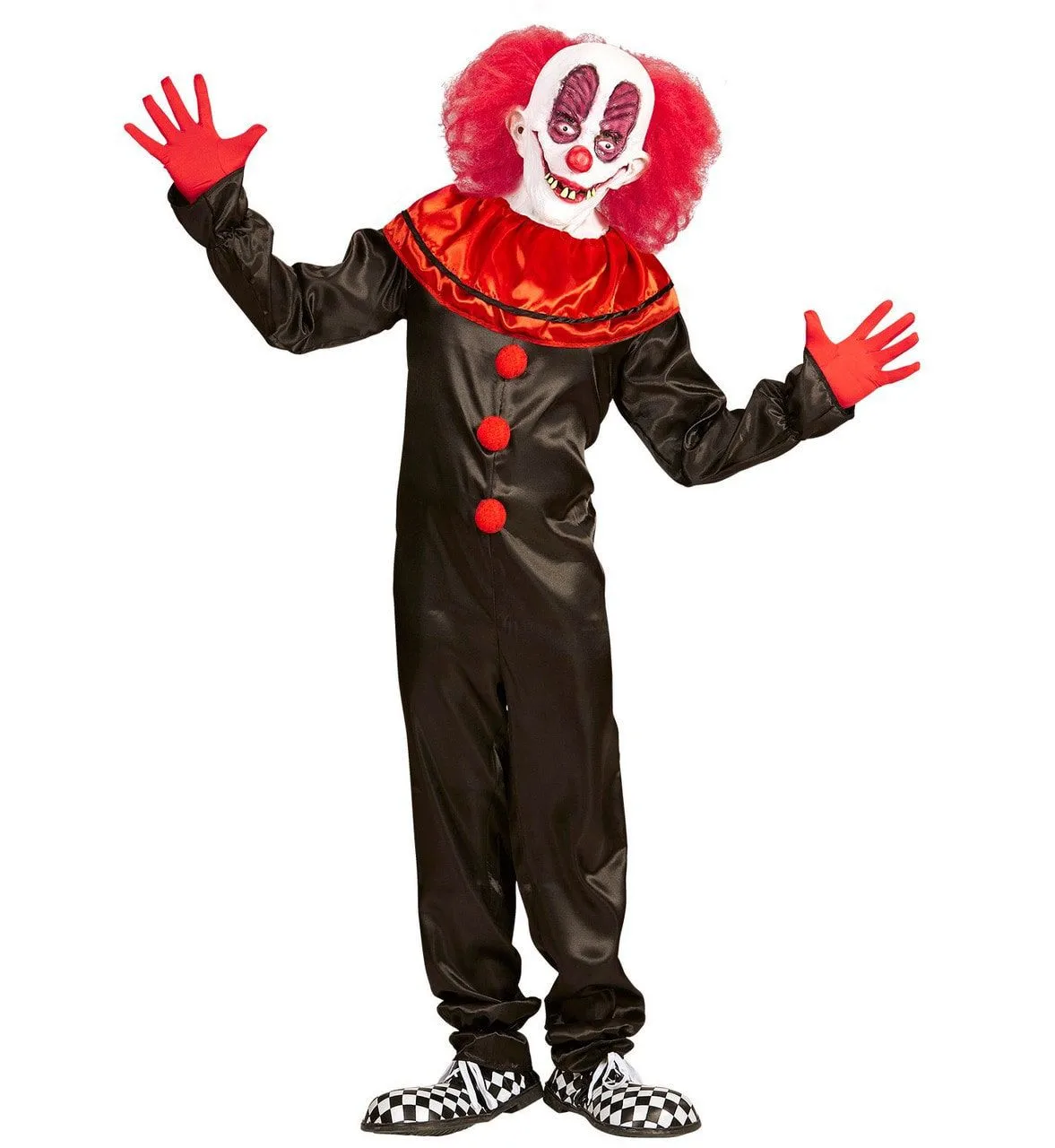 WIDMANN Masker Gekke Clown Slechte Gebit Met Haar Inclusief Nek - Afbeelding 4