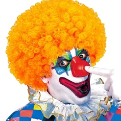 WIDMANN Afro Clownpruik Krullen, Oranje