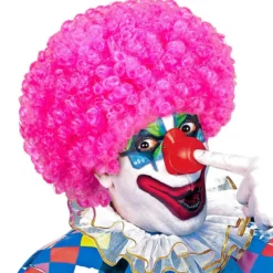WIDMANN Afro Clownpruik Krullen, Roze
