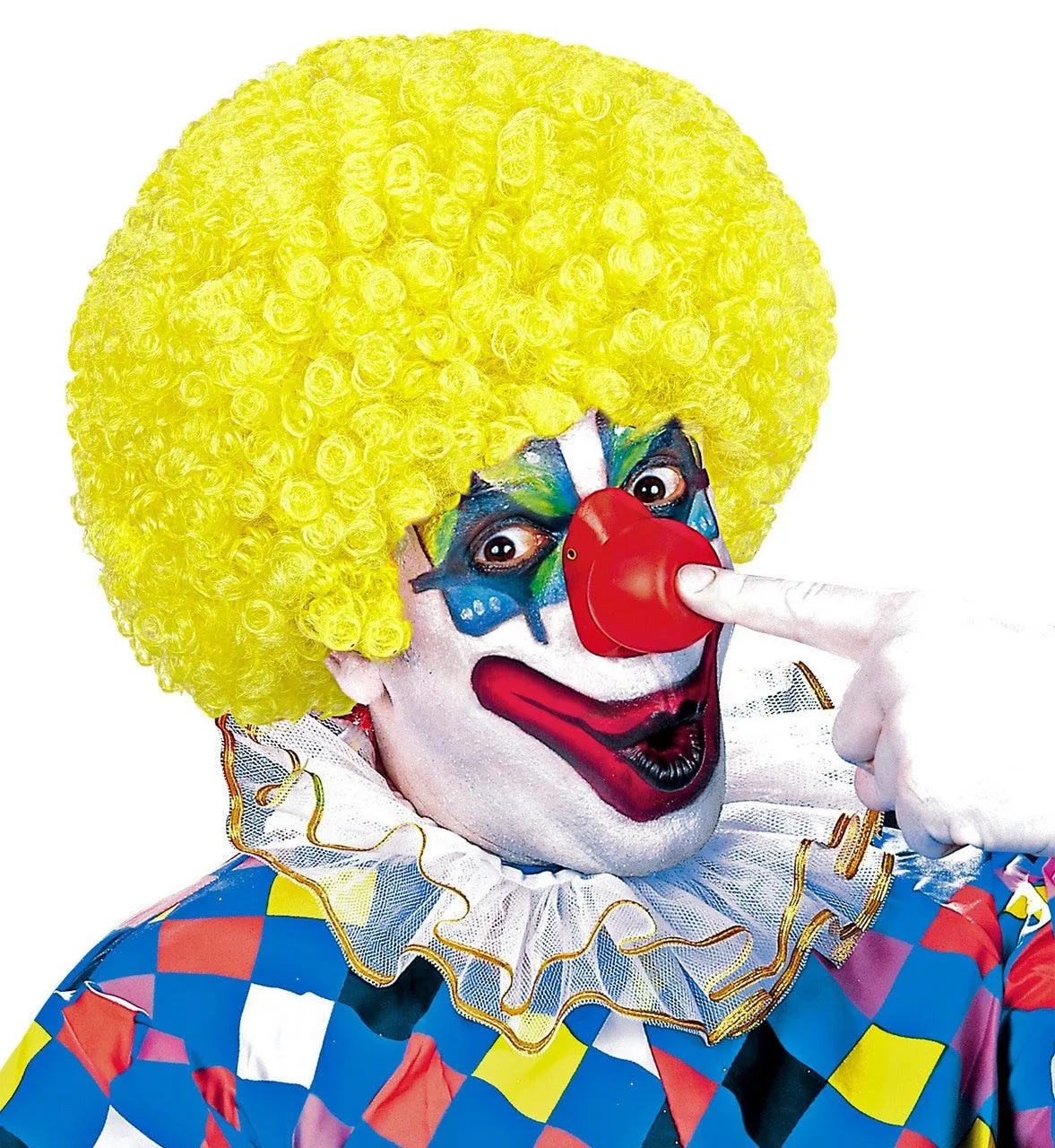 WIDMANN Afro Clownpruik Krullen, Geel