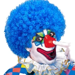 WIDMANN Afro Clownpruik Krullen, Licht Blauw