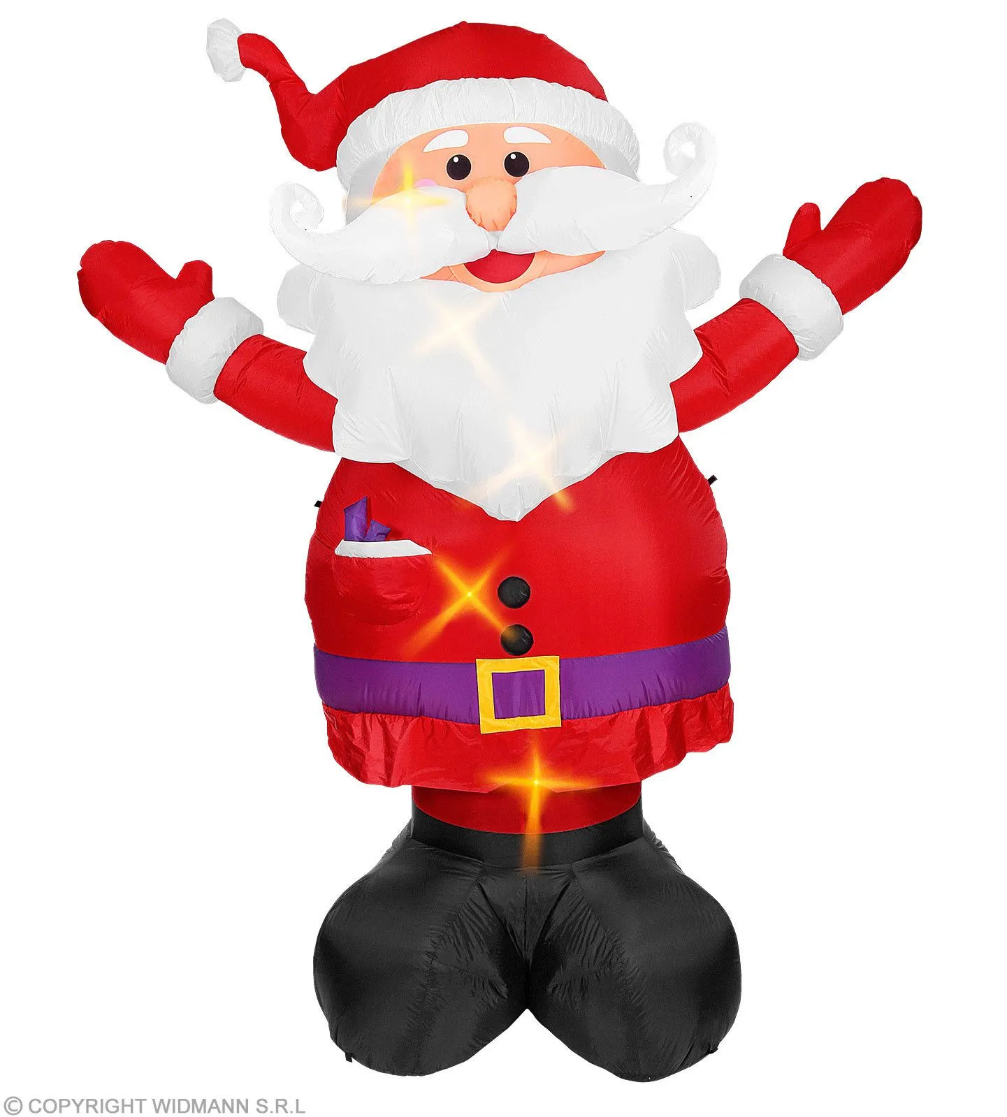 WIDMANN Opblaasbare Twinkelende Kerstman 300 Centimeter