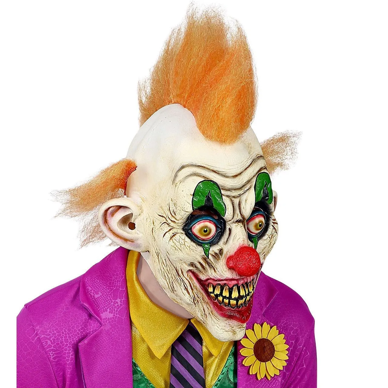 WIDMANN Masker Horror Circus Clown Oranje Haar - Afbeelding 2