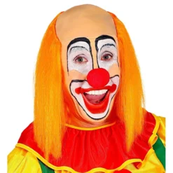 WIDMANN Kale Schedel Met Lang Oranje Haar Clown