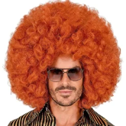 WIDMANN Mega Grote Afro Pruik Koper Rood Oboema
